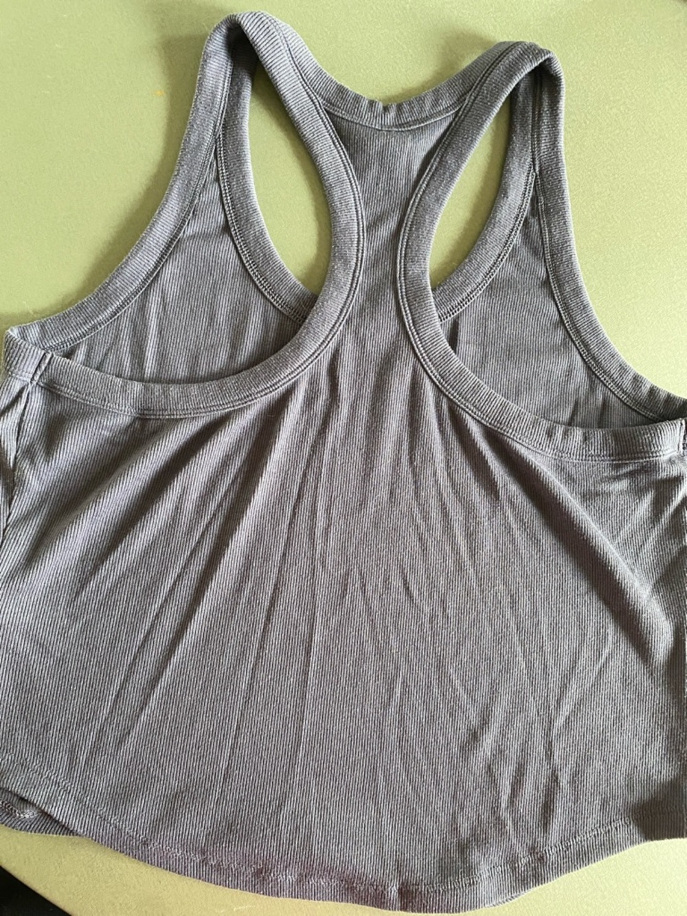 Women's Ribbed Racerback Tank Top - Blue/Gray & Rust - Picture 8 of 8